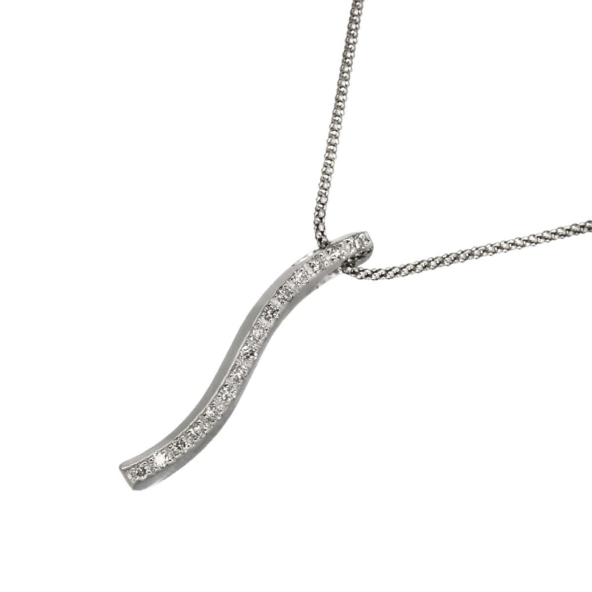 Diamond 0.28ct Necklace 18K WG White Gold 750