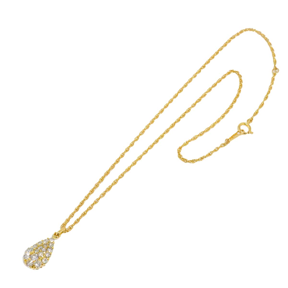 Diamond 1.08ct Necklace 18K YG Yellow Gold 750