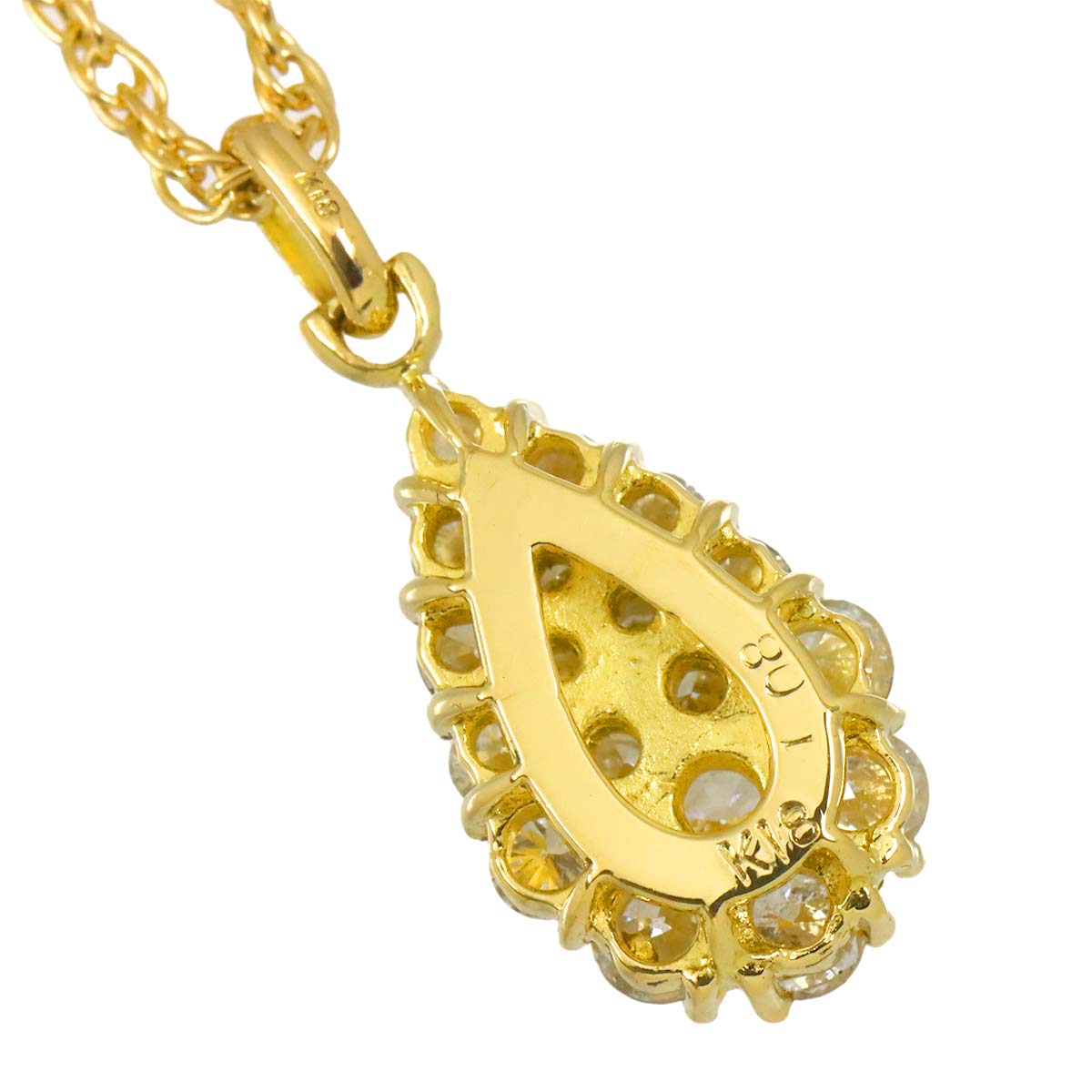 Diamond 1.08ct Necklace 18K YG Yellow Gold 750