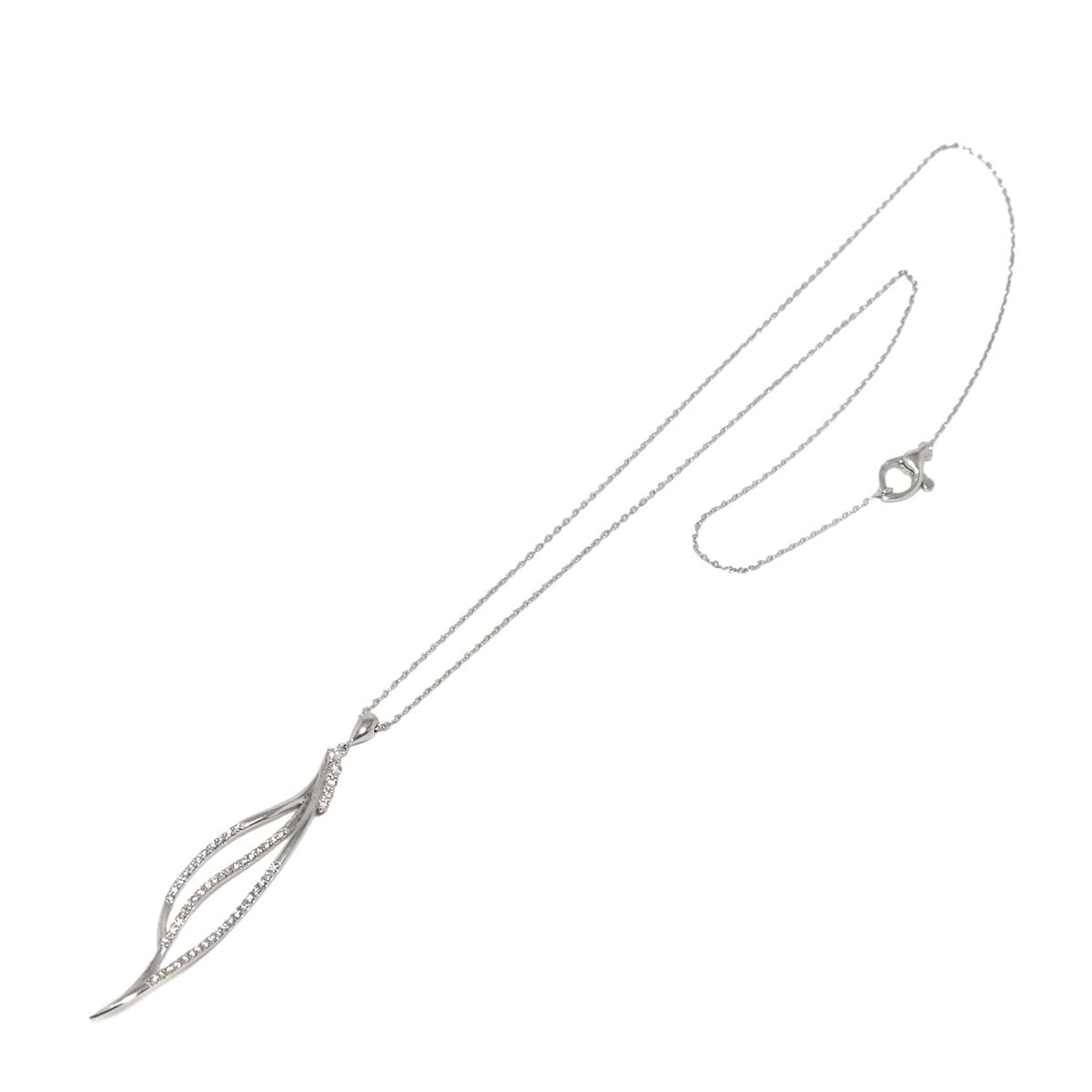 Diamond Necklace 18K WG White Gold 750