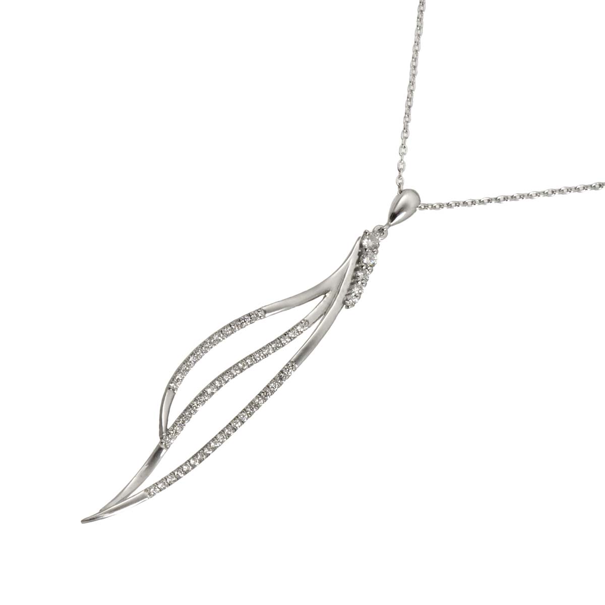 Diamond Necklace 18K WG White Gold 750
