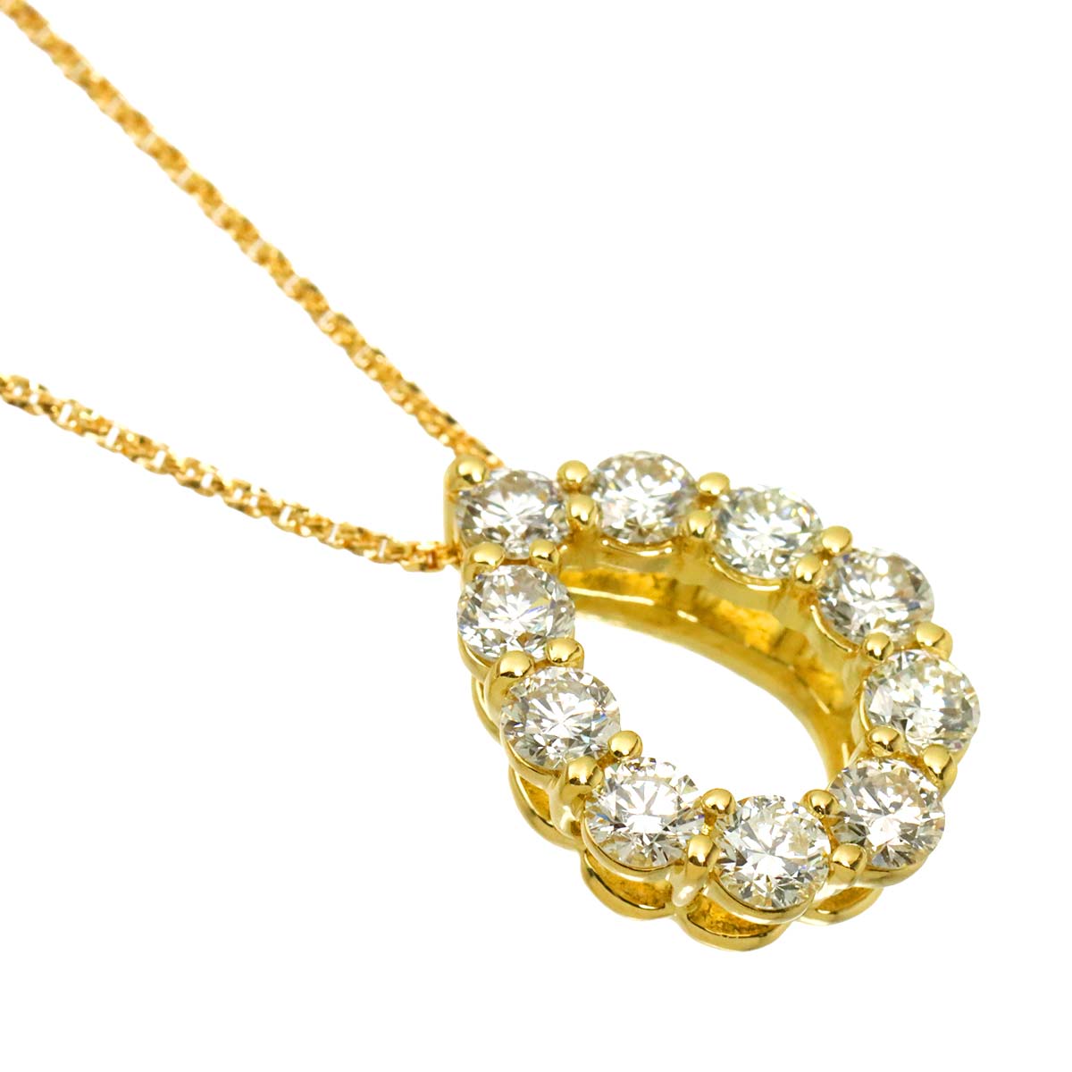 Diamond 0.856ct Necklace 18K YG Yellow Gold 750