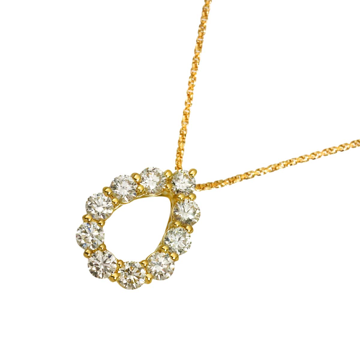 Diamond 0.856ct Necklace 18K YG Yellow Gold 750
