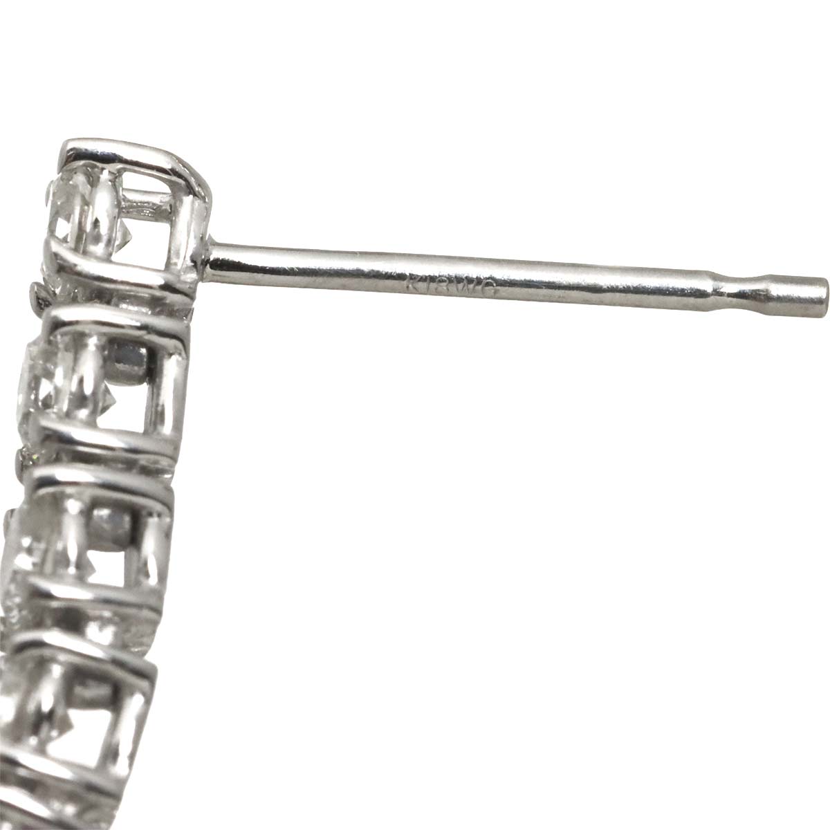 Diamond 1.00ct Earrings Pierced 18K K18 WG 750