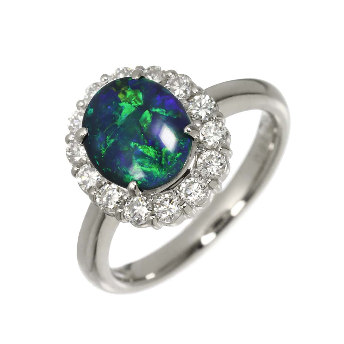 Opal 0.94ct Diamond 0.50ct Ring Pt Platinum size5.25(US)