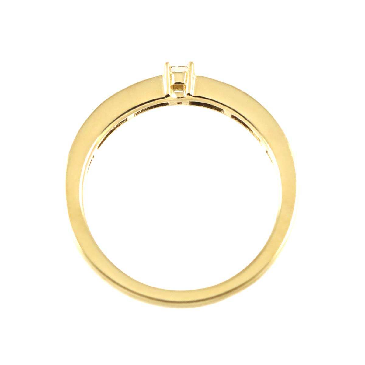 Diamond 0.40ct Ring 18K YG Yellow Gold 750 Size5.5-5.75(US)