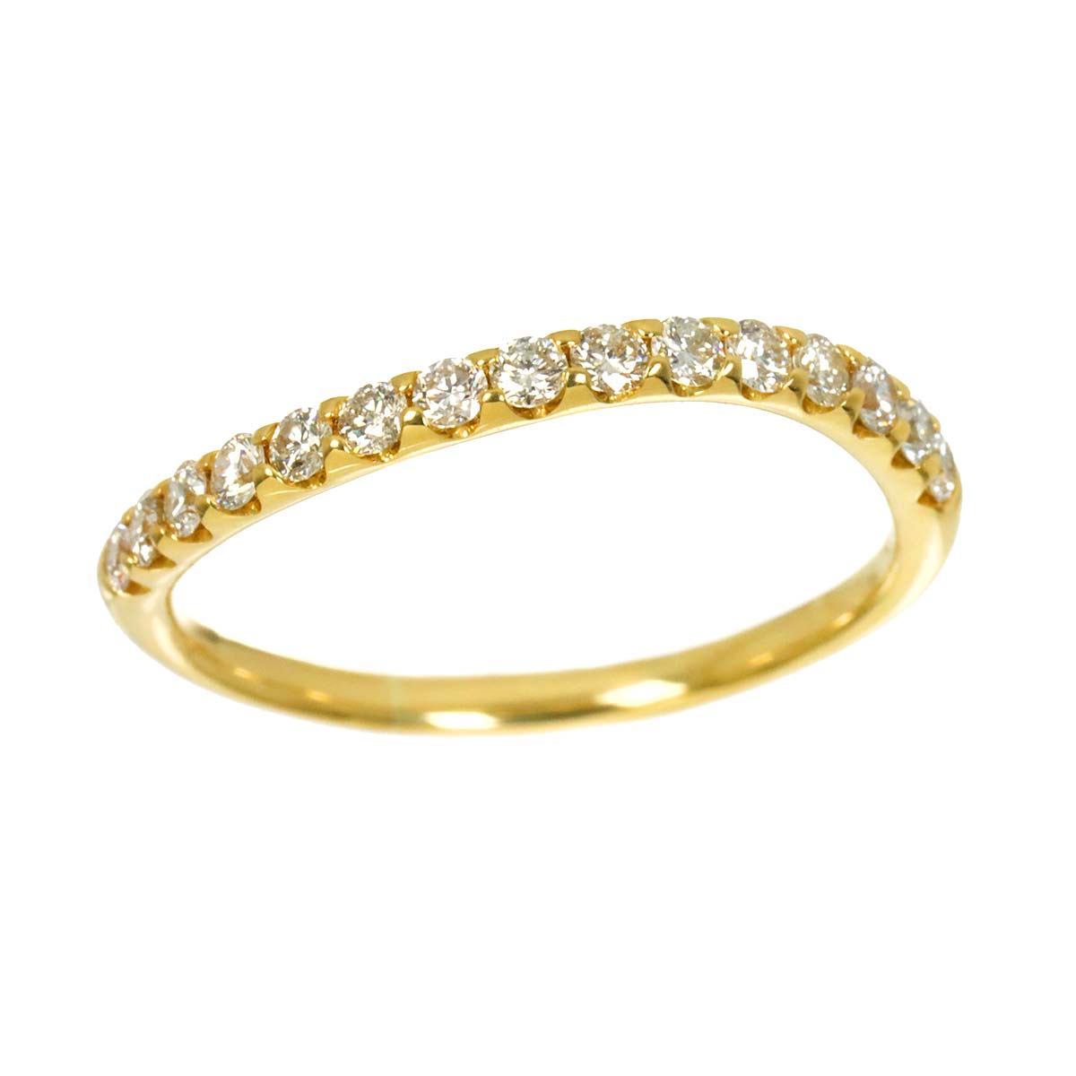 Diamond 0.50ct Ring 18K YG Yellow Gold 750 Size8.75(US)