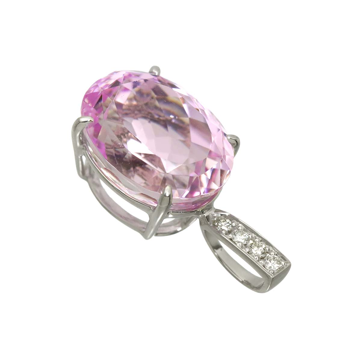 Kunzite 8.00ct Diamond 0.05ct Pendant Top Pt Platinum