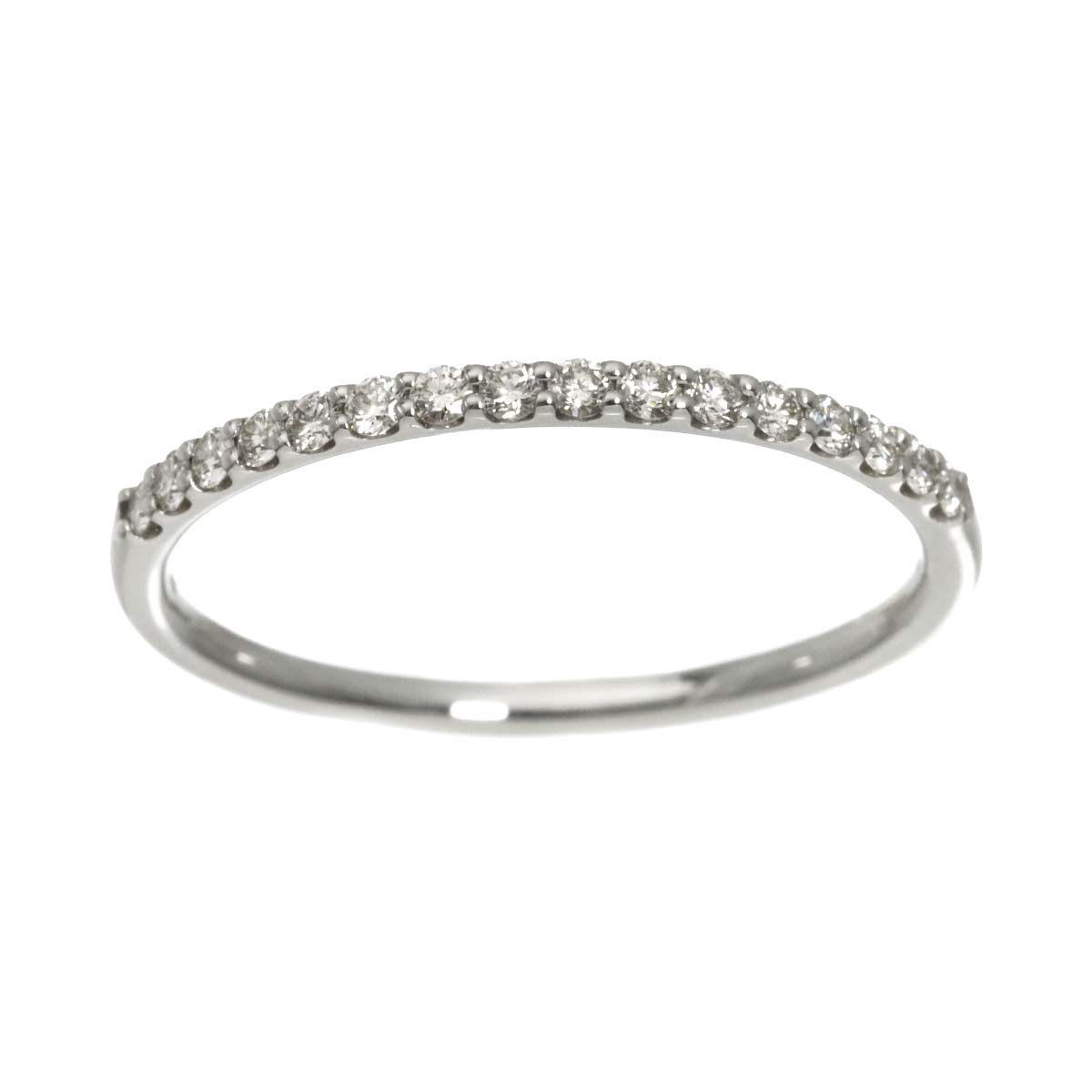 Diamond 0.22ct Ring 18K K18 WG White Gold size7.75-8(US)