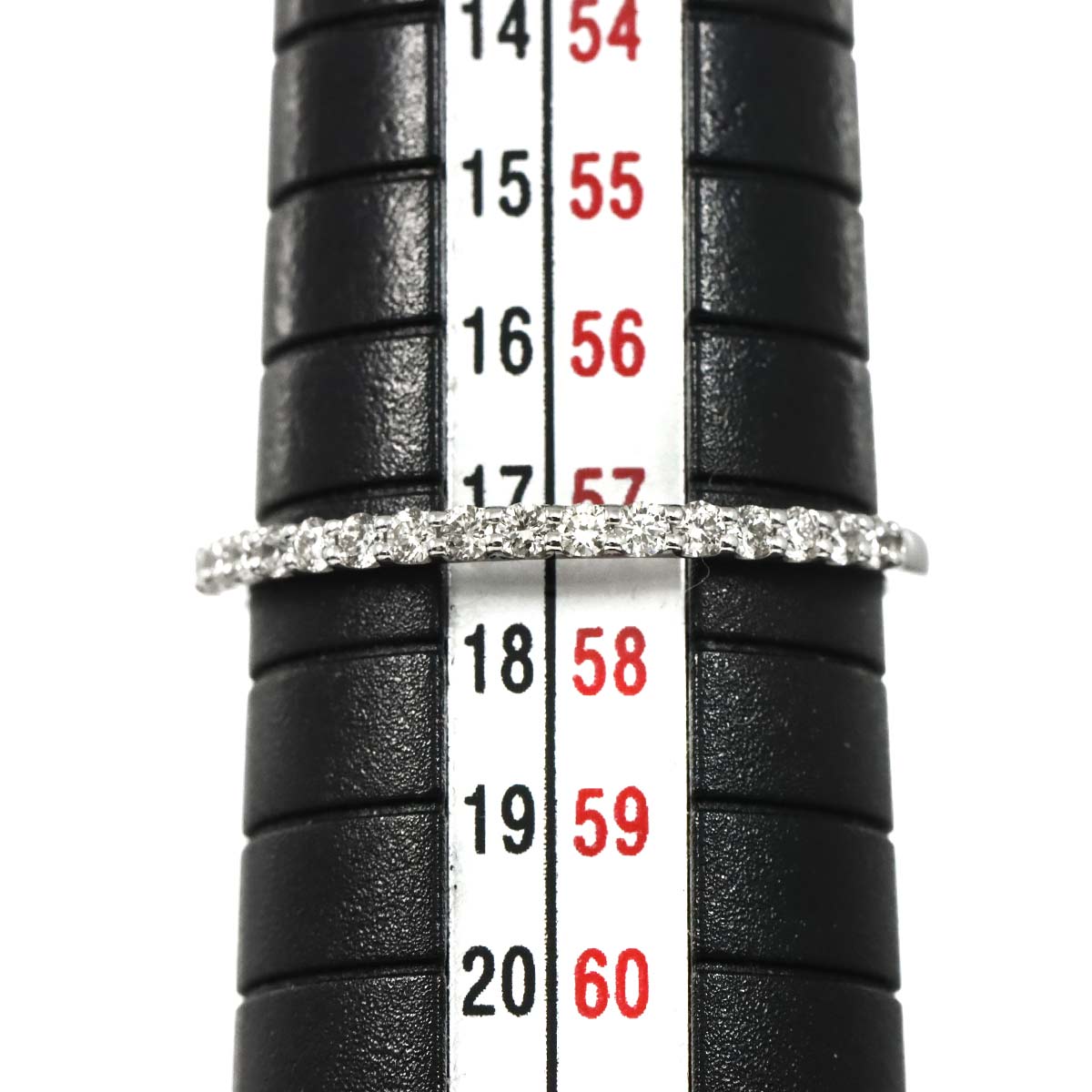Diamond 0.22ct Ring 18K K18 WG White Gold size7.75-8(US)