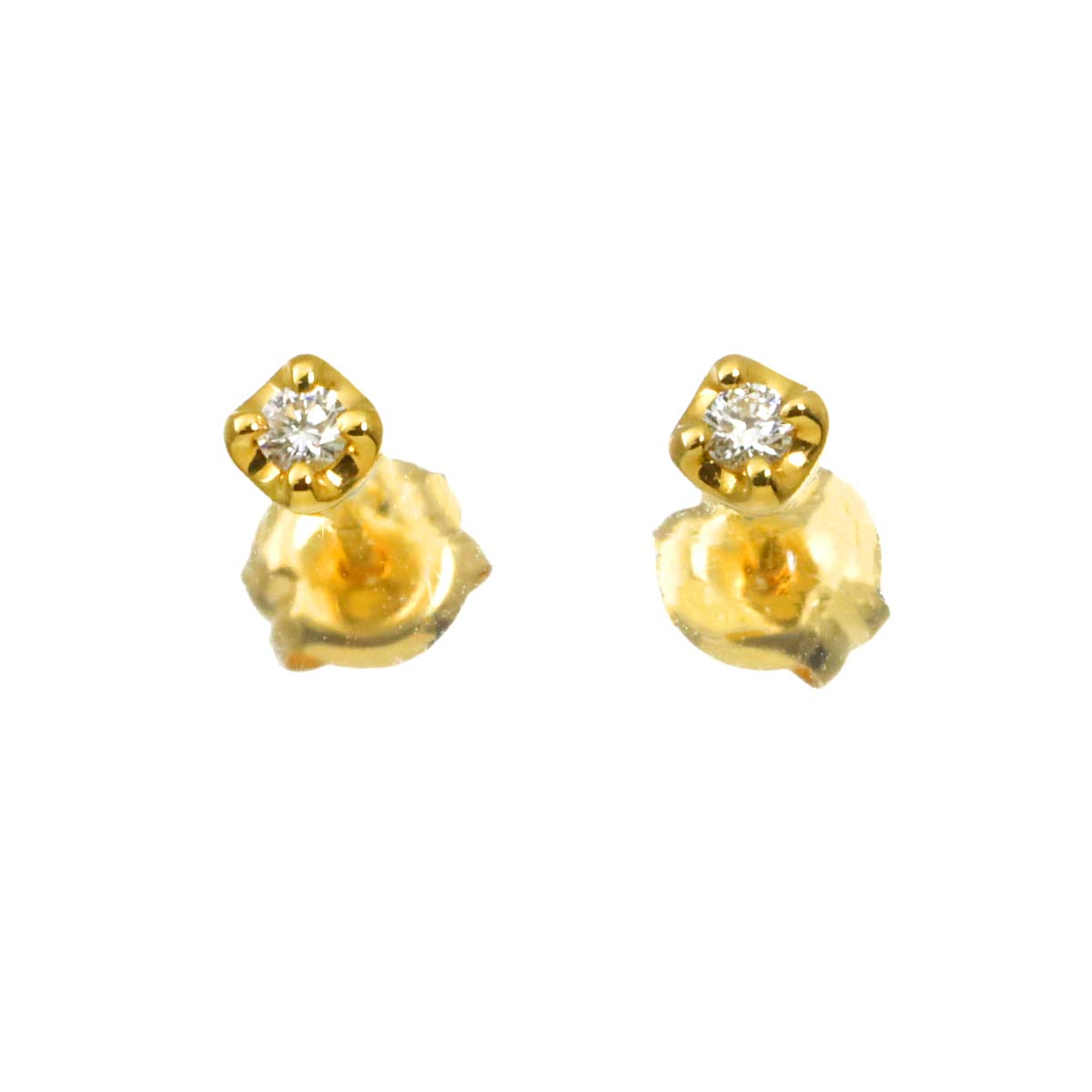Diamond 0.01/0.01ct Earrings Pierced 18K YG 750