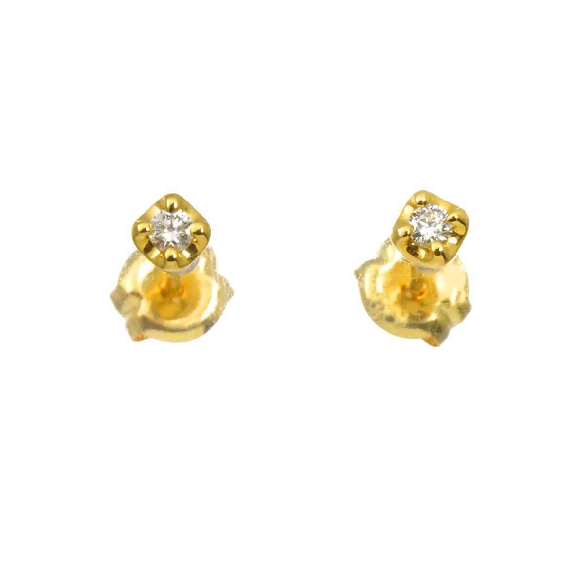 Diamond 0.01/0.01ct Earrings Pierced 18K YG 750