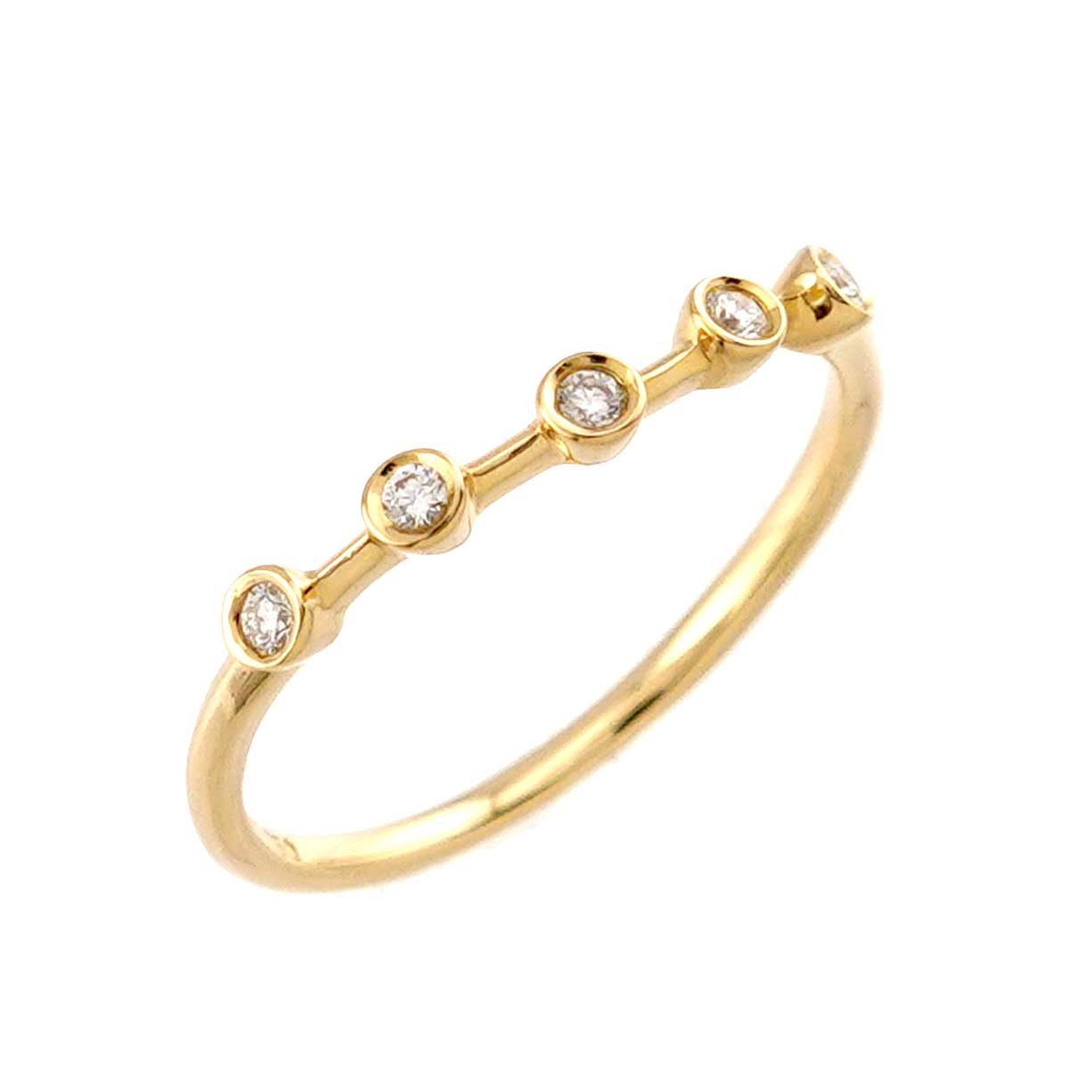 Diamond Ring 18K YG 750 Size5.5-5.75(US)