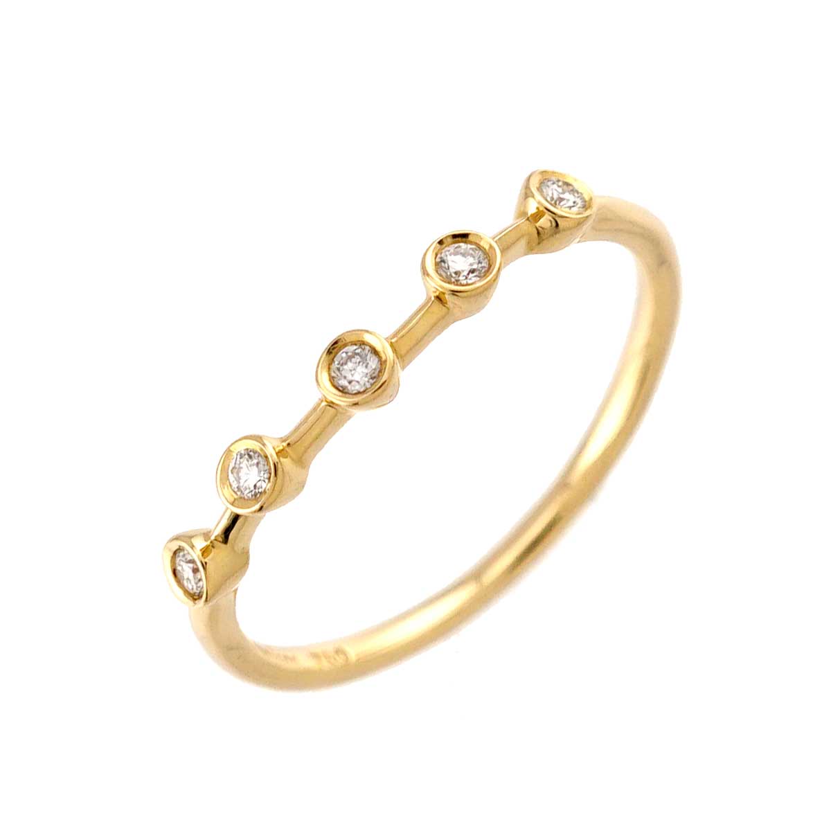 Diamond Ring 18K YG 750 Size5.5-5.75(US)