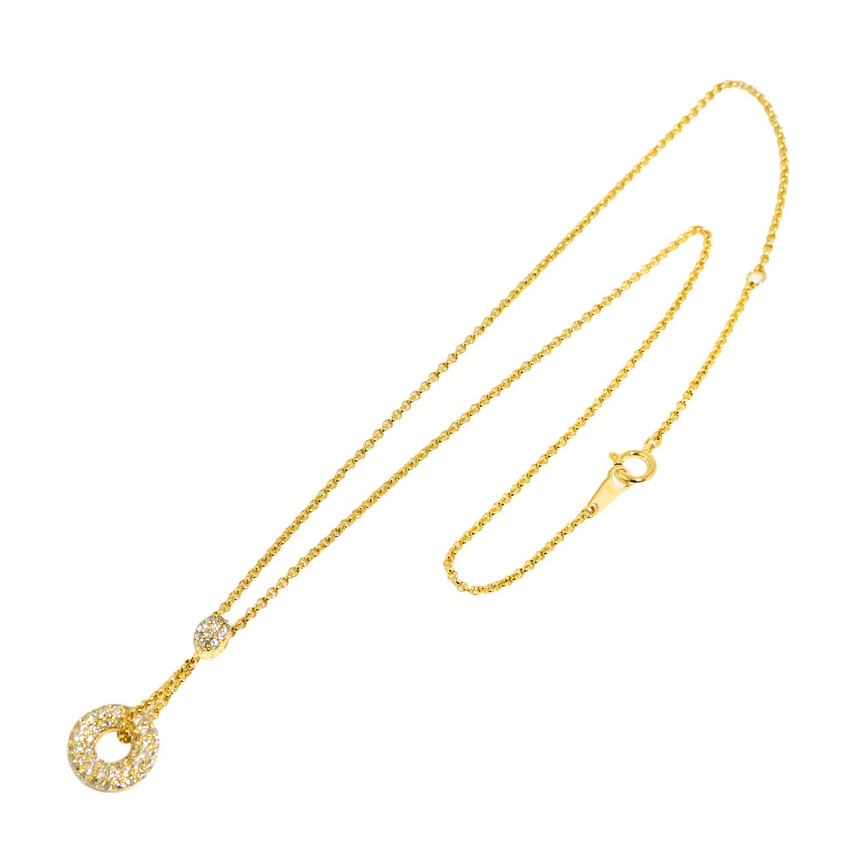 Diamond 0.67ct Necklace 18K YG Yellow Gold 750
