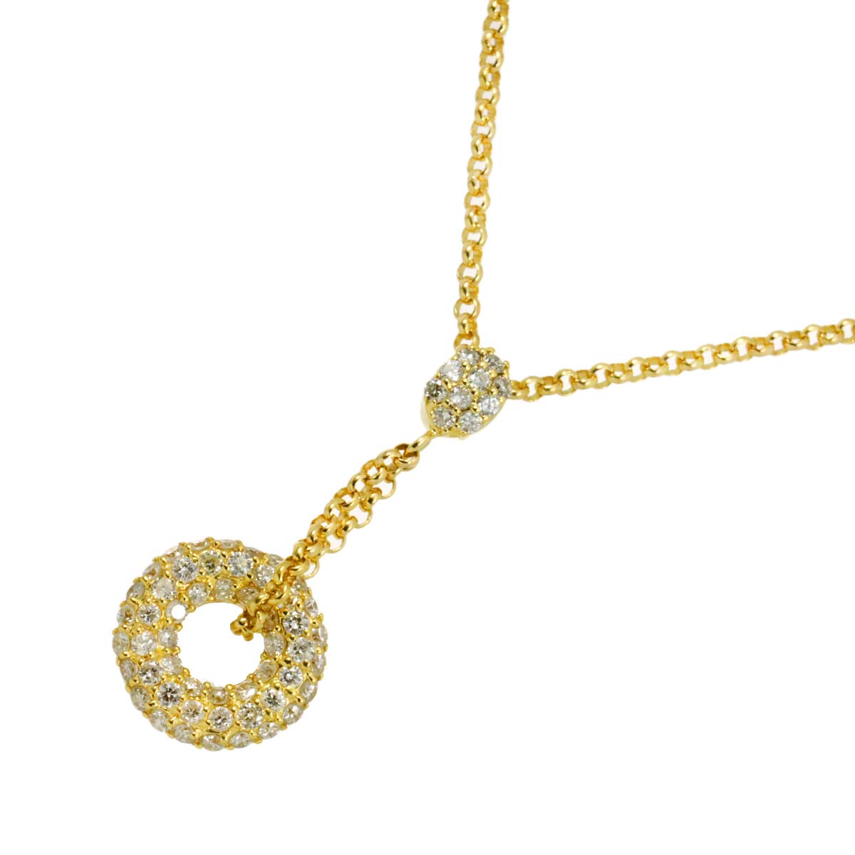 Diamond 0.67ct Necklace 18K YG Yellow Gold 750