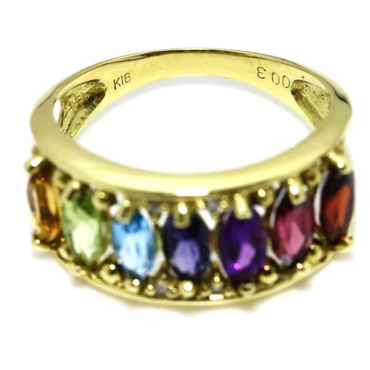 Multi Stone Diamond 0.03ct Ring 18K YG 750 Size5.25-5.5(US)