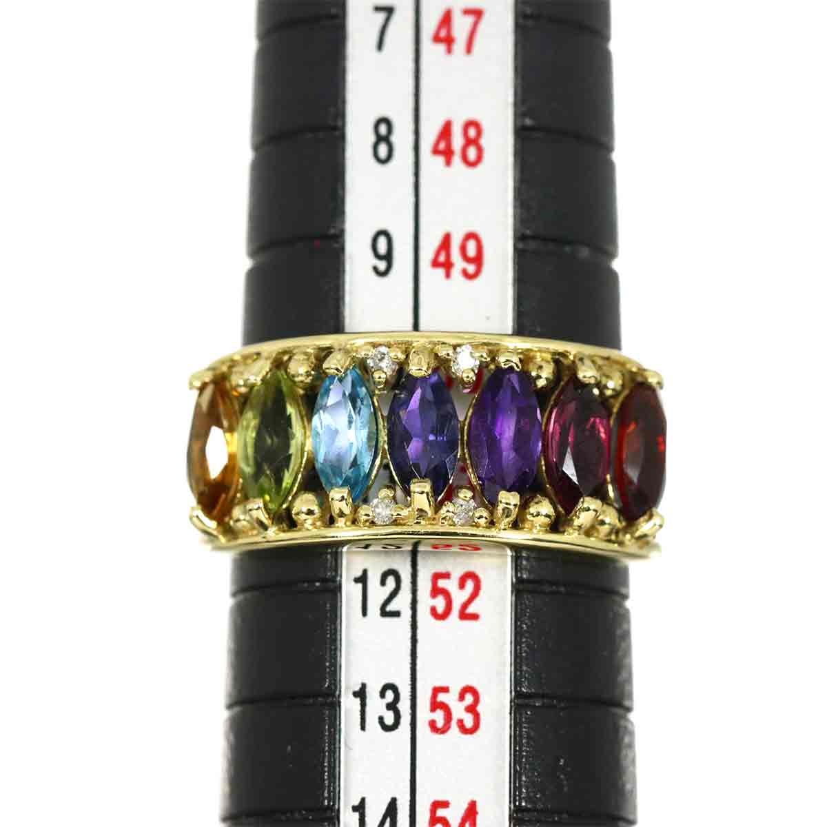 Multi Stone Diamond 0.03ct Ring 18K YG 750 Size5.25-5.5(US)