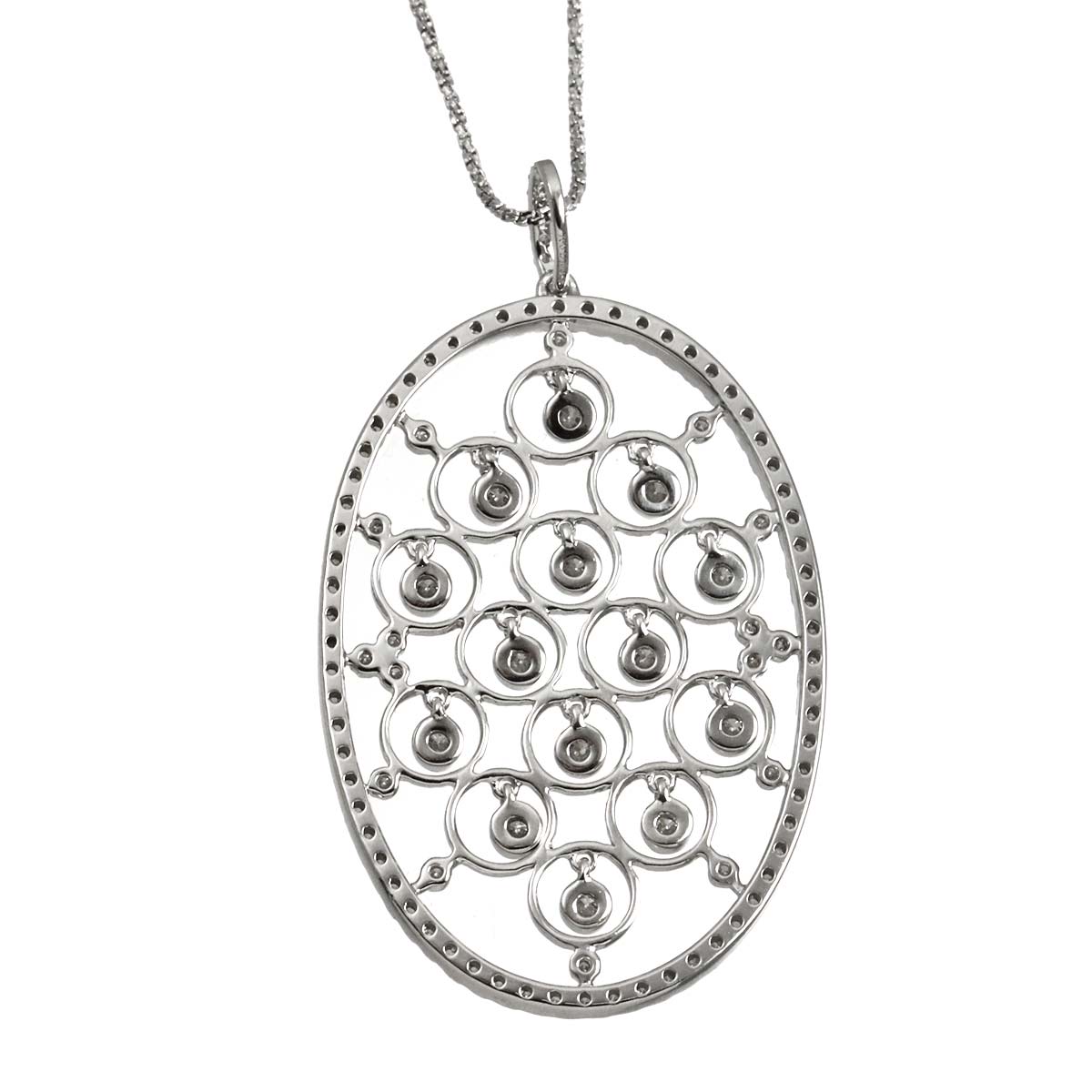 Diamond 1.00ct Necklace 18K WG White Gold 750