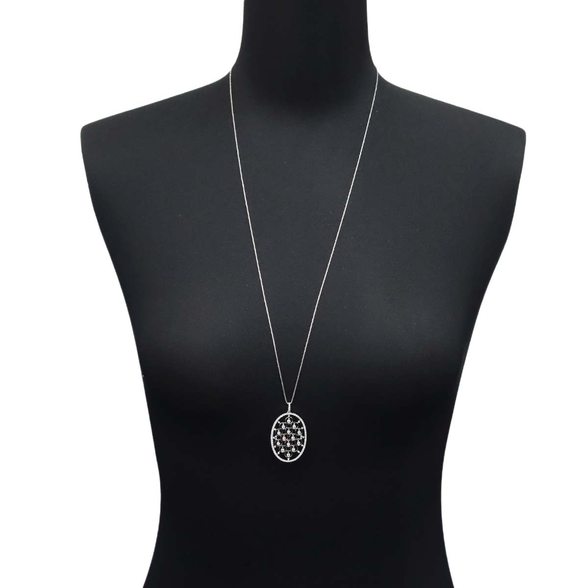 Diamond 1.00ct Necklace 18K WG White Gold 750