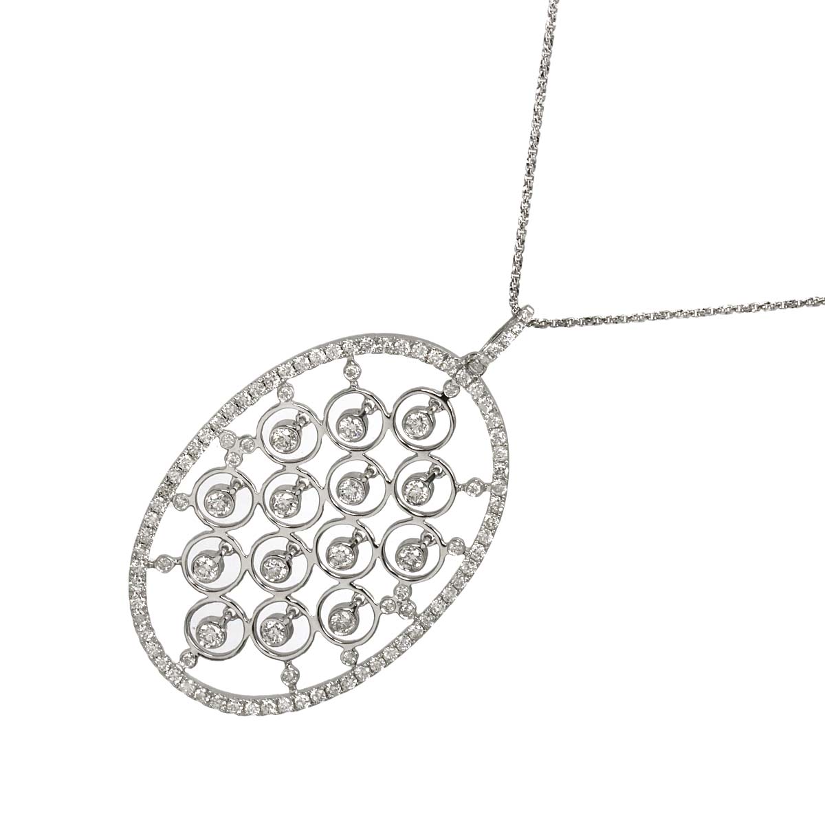 Diamond 1.00ct Necklace 18K WG White Gold 750