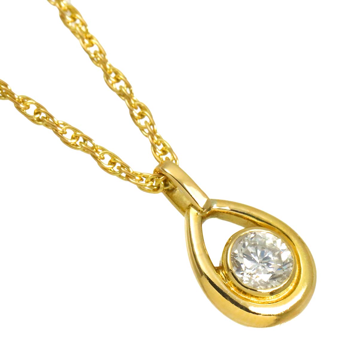 Diamond 0.33ct Necklace 18K YG Yellow Gold 750