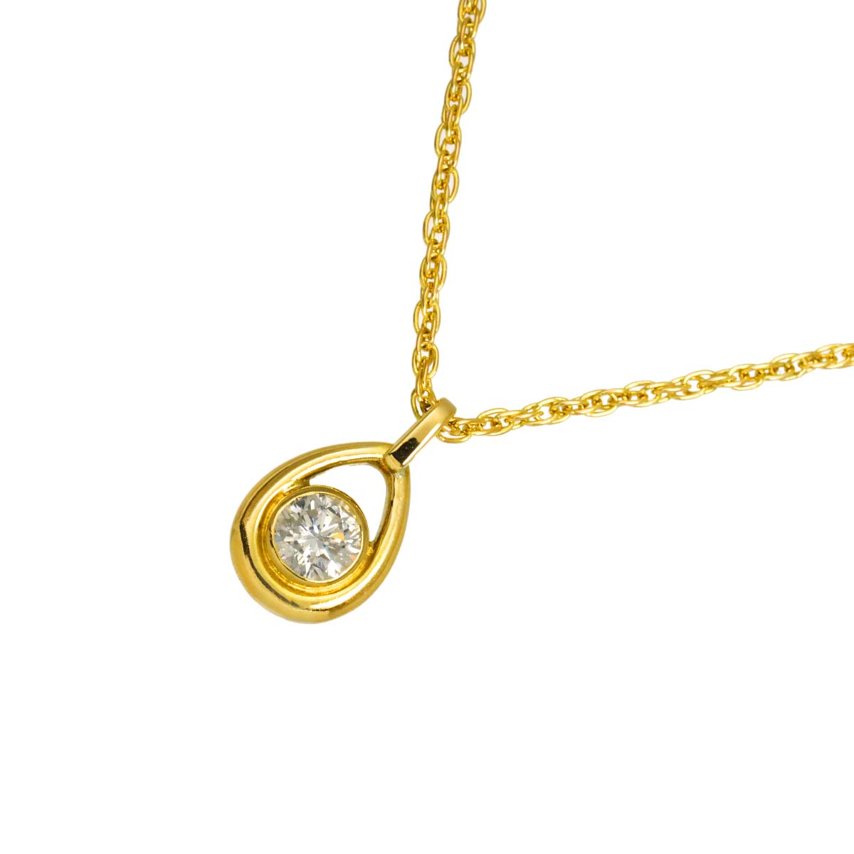 Diamond 0.33ct Necklace 18K YG Yellow Gold 750