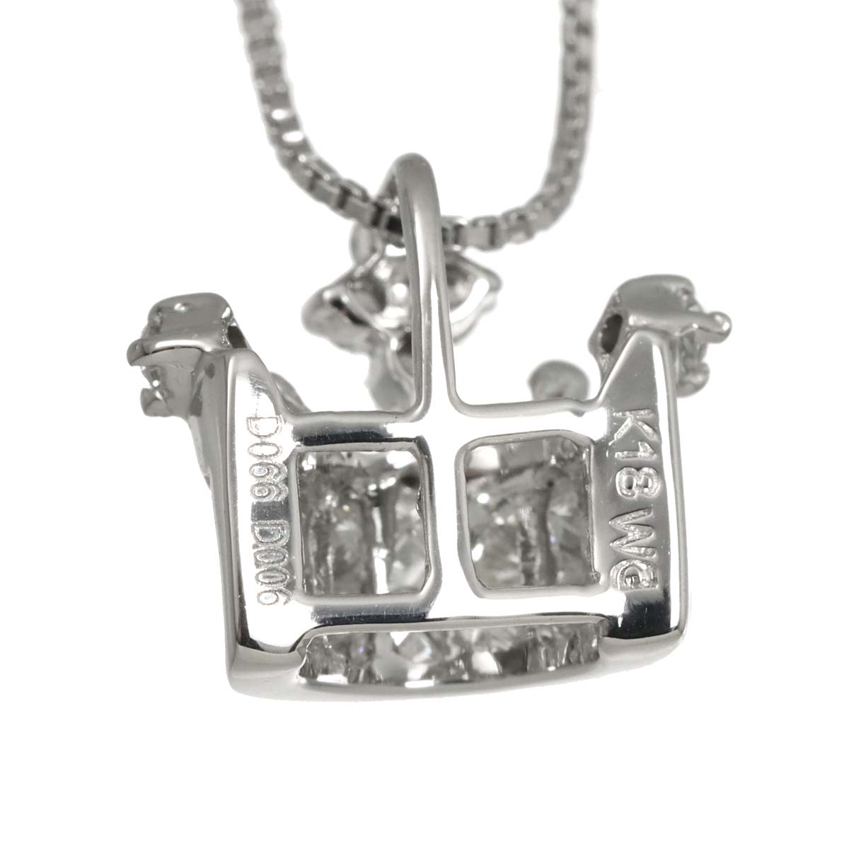 Diamond 0.66/0.06ct Necklace 18K WG White Gold 750