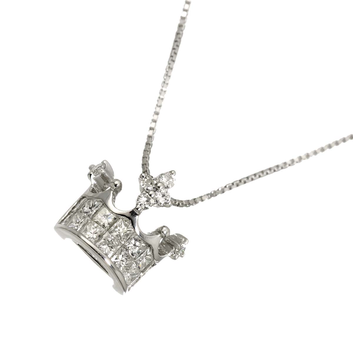 Diamond 0.66/0.06ct Necklace 18K WG White Gold 750