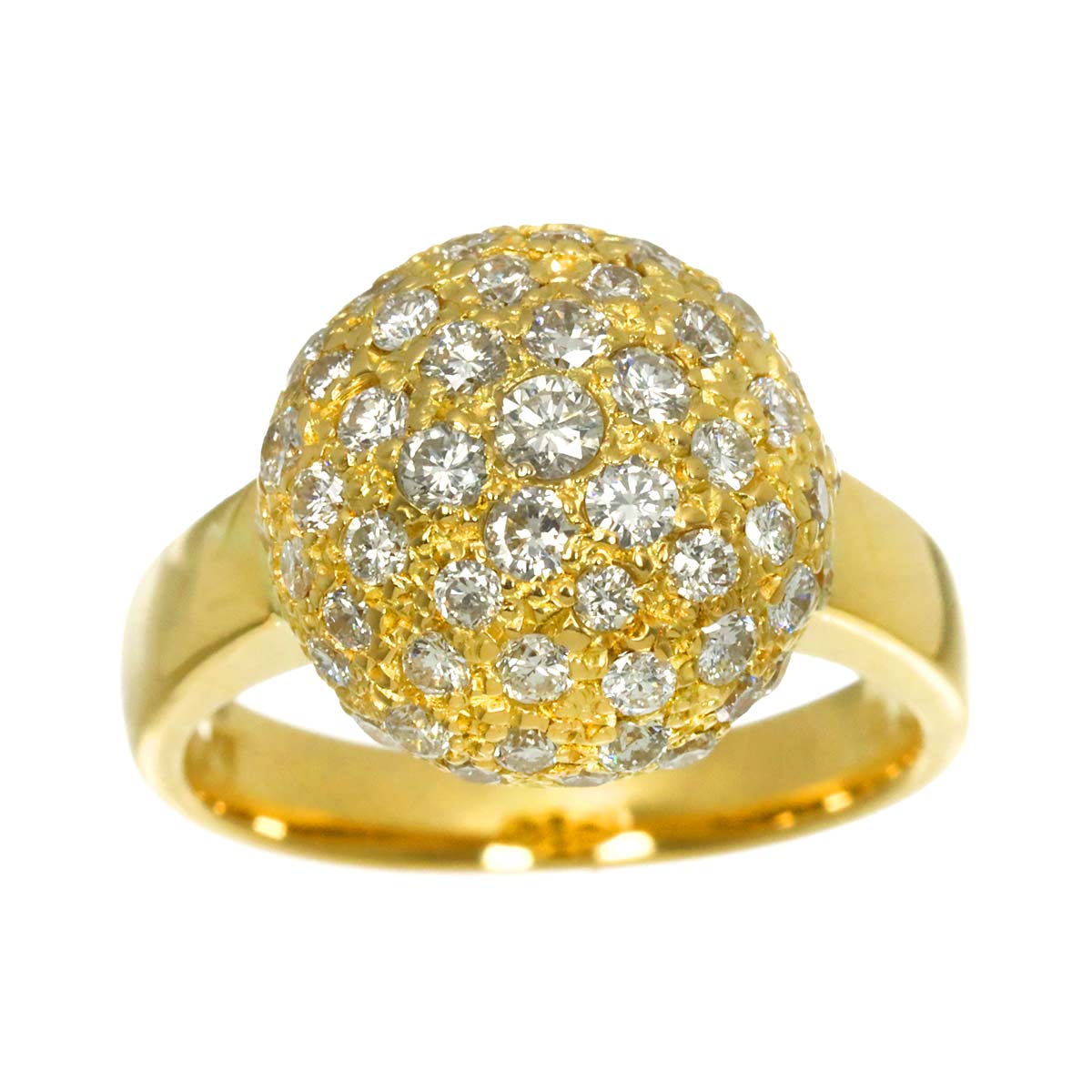 Diamond 1.75ct Ring 18K YG Yellow Gold 750 size5.25(US)