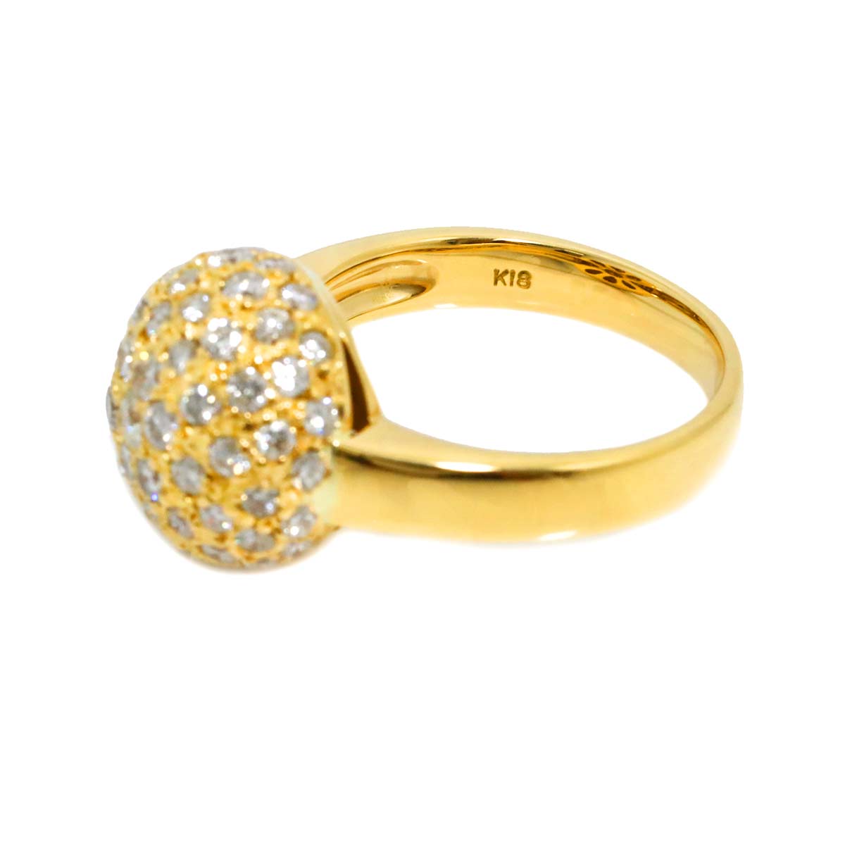 Diamond 1.75ct Ring 18K YG Yellow Gold 750 size5.25(US)