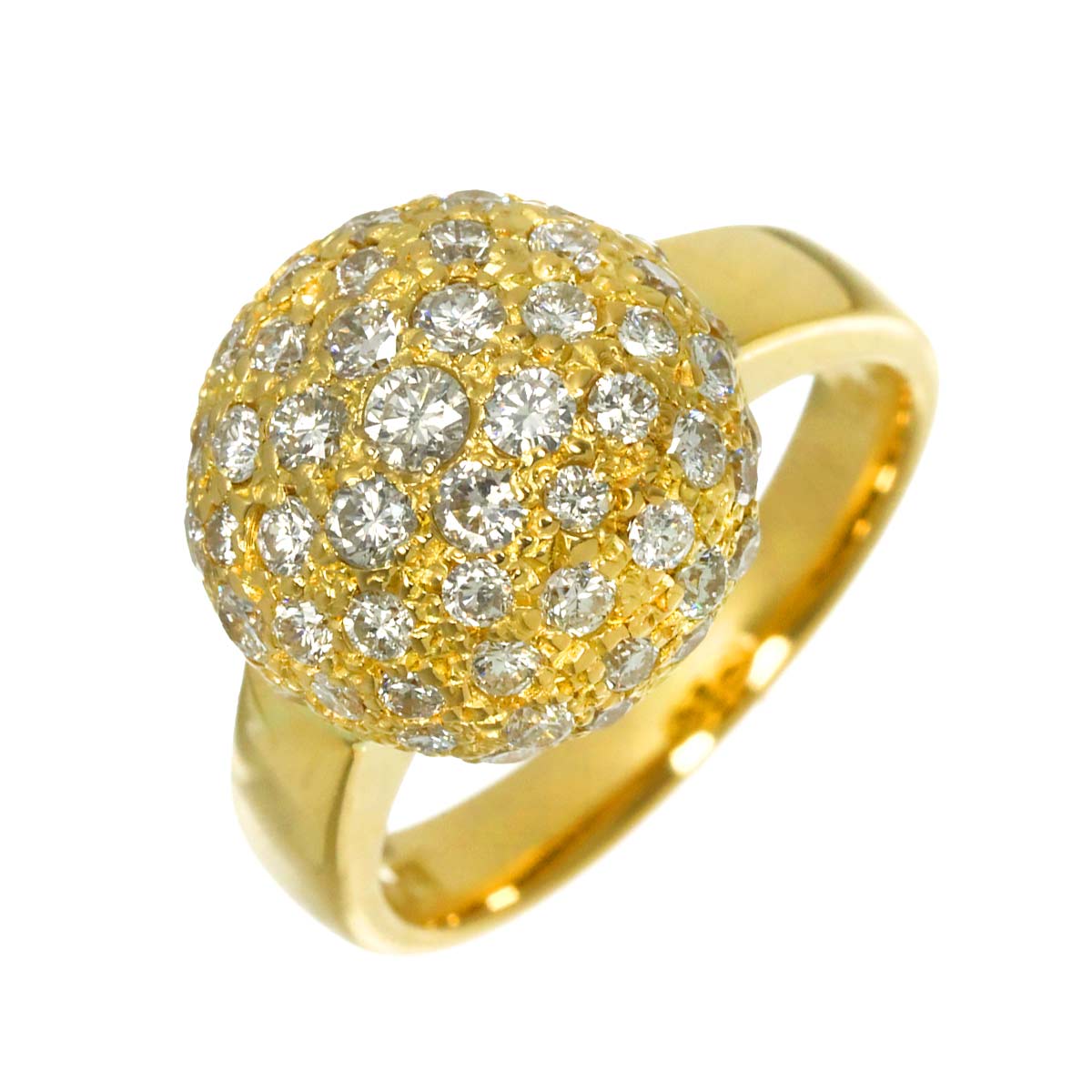 Diamond 1.75ct Ring 18K YG Yellow Gold 750 size5.25(US)