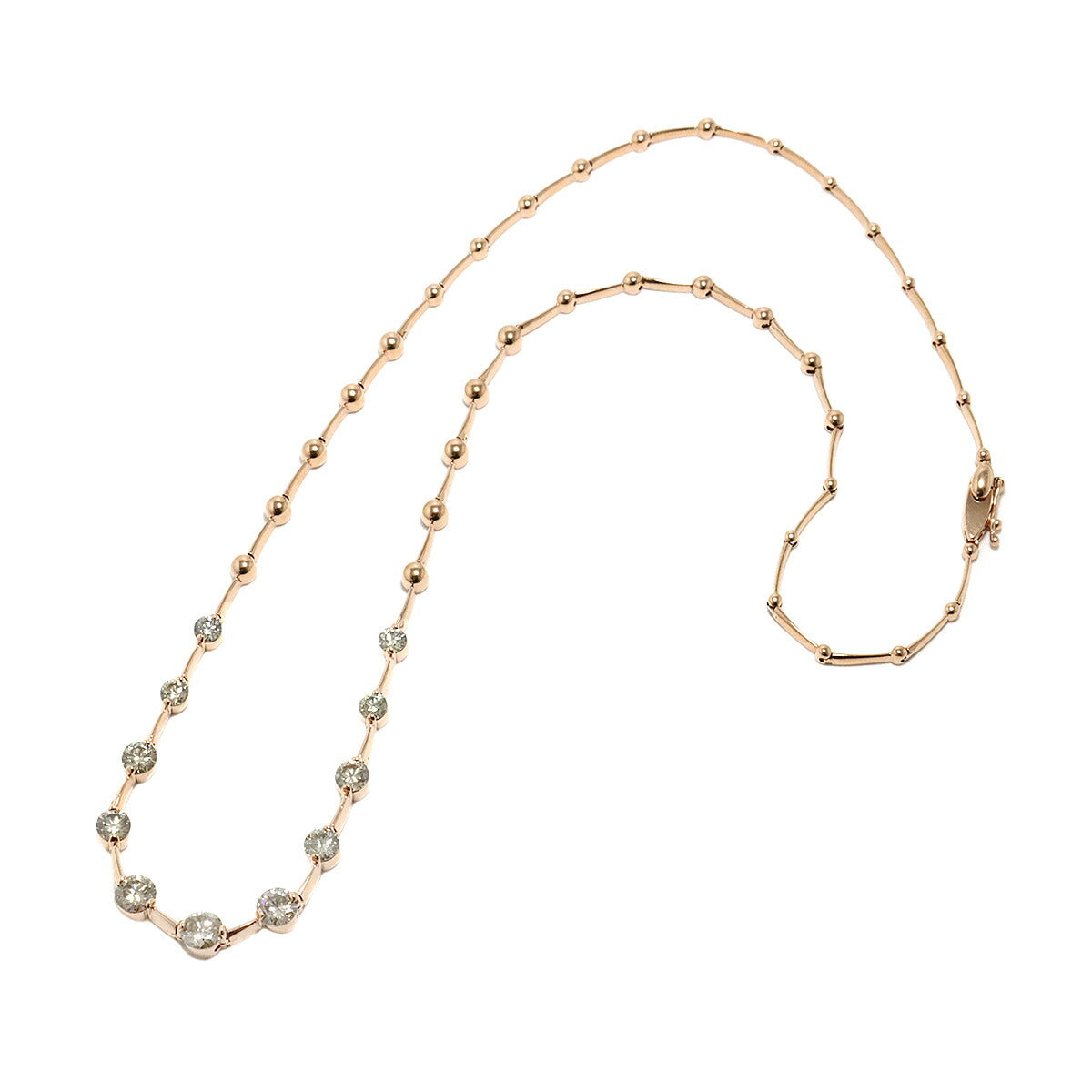 Diamond 2.50ct Necklace 18K Pink Gold 750