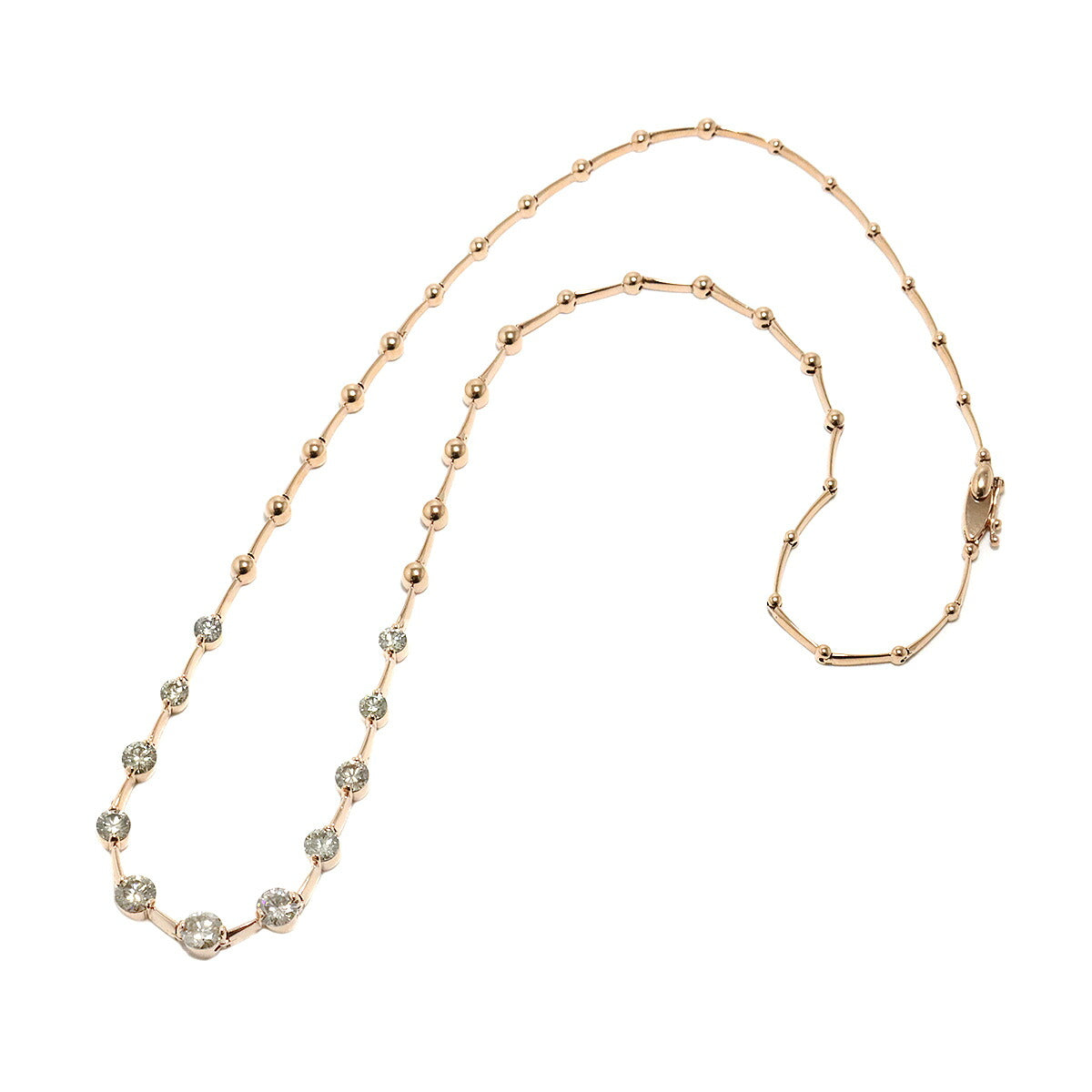Diamond 2.50ct Necklace 18K Pink Gold 750