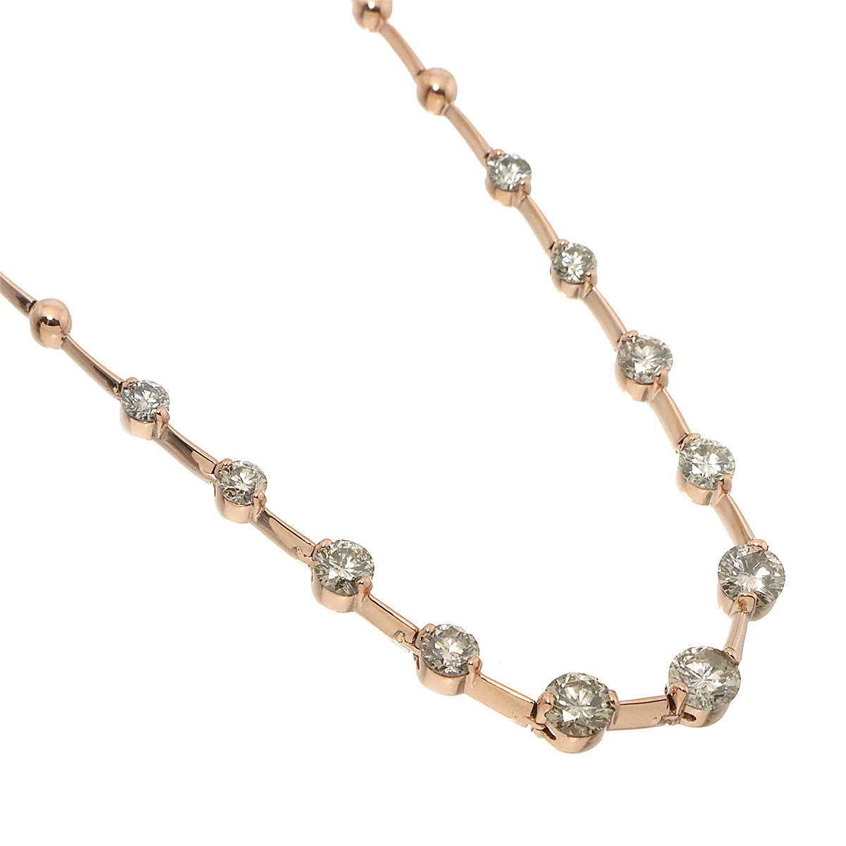 Diamond 2.50ct Necklace 18K Pink Gold 750