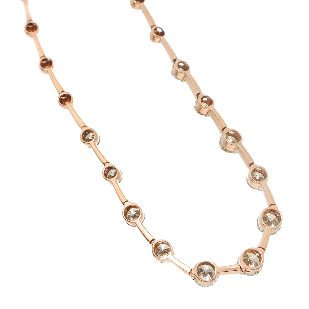 Diamond 2.50ct Necklace 18K Pink Gold 750