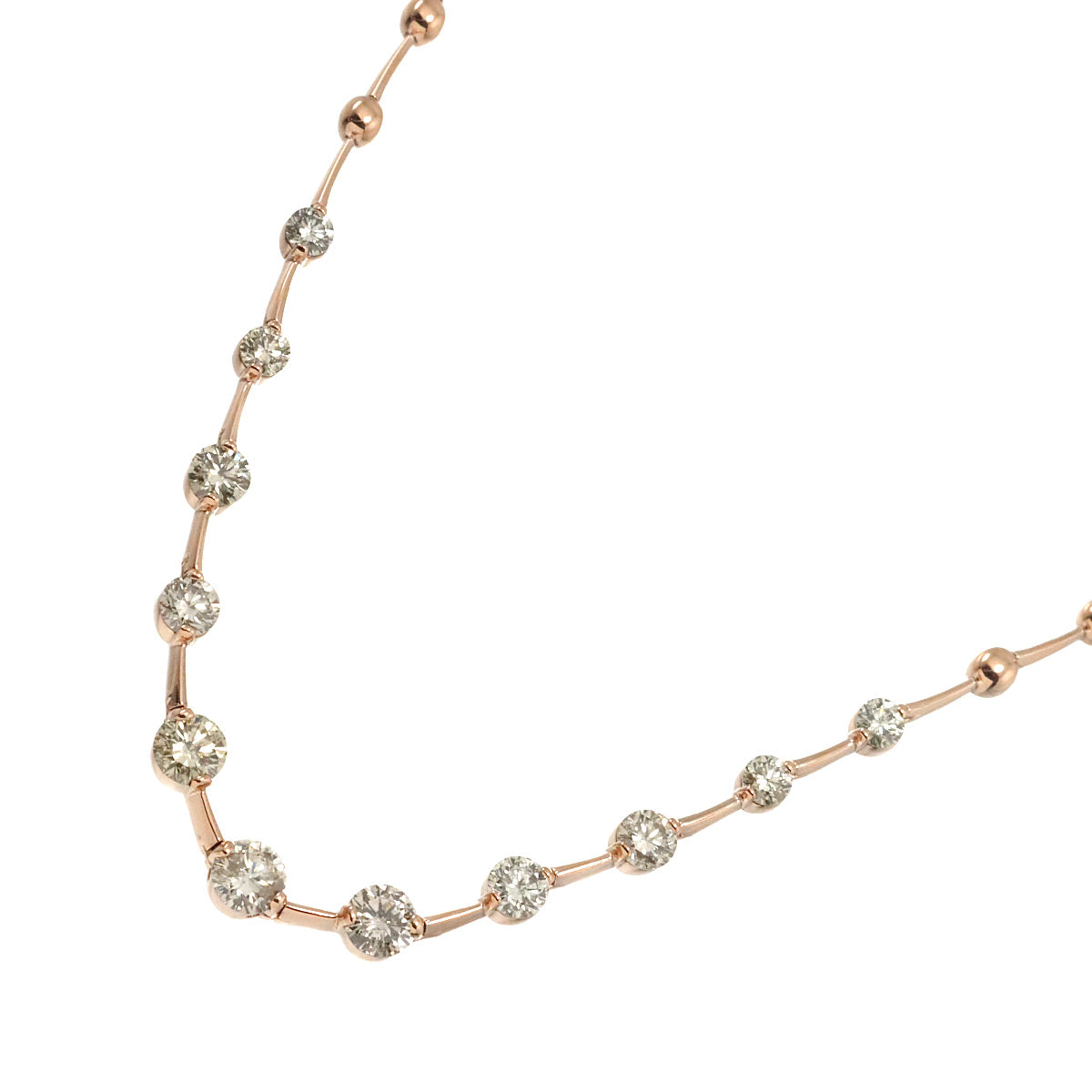 Diamond 2.50ct Necklace 18K Pink Gold 750