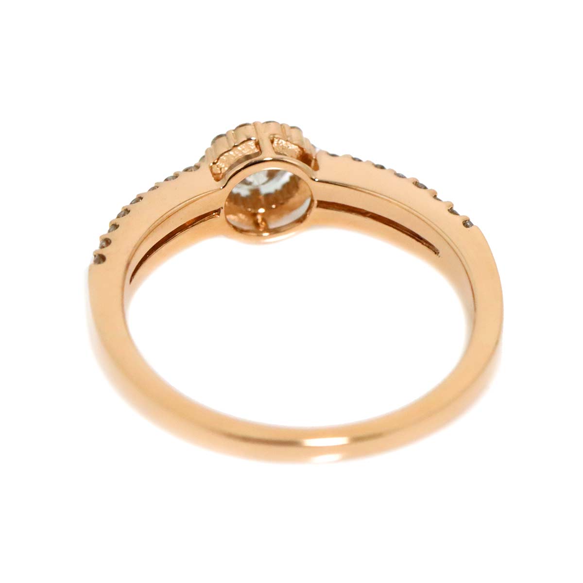 Diamond 0.20ct/0.24ct Ring 18K PG Pink Gold 750 Size6(US)