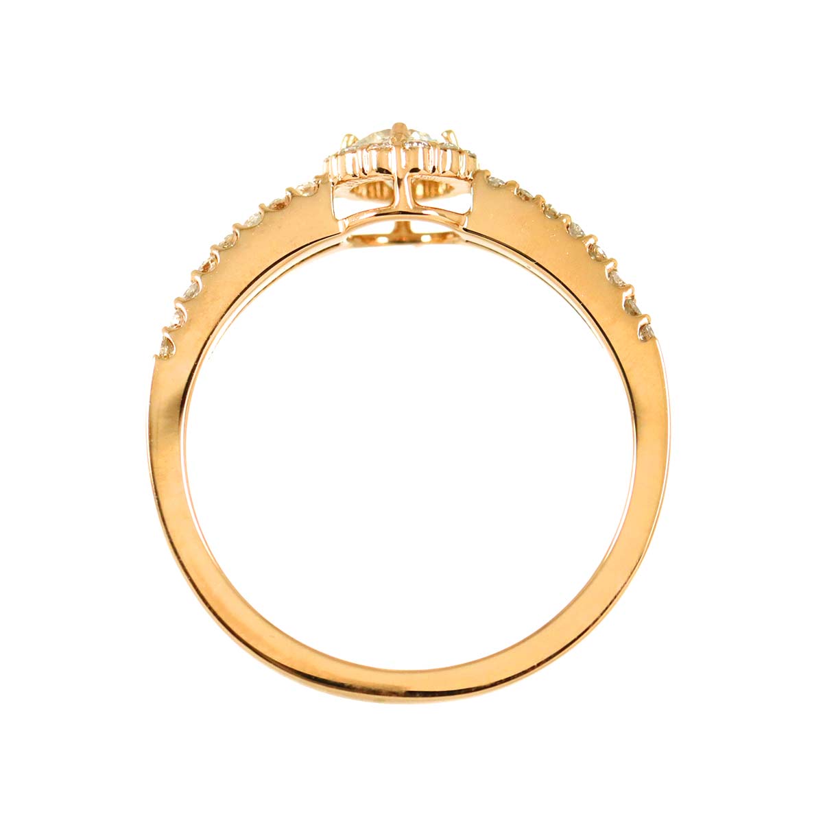 Diamond 0.20ct/0.24ct Ring 18K PG Pink Gold 750 Size6(US)
