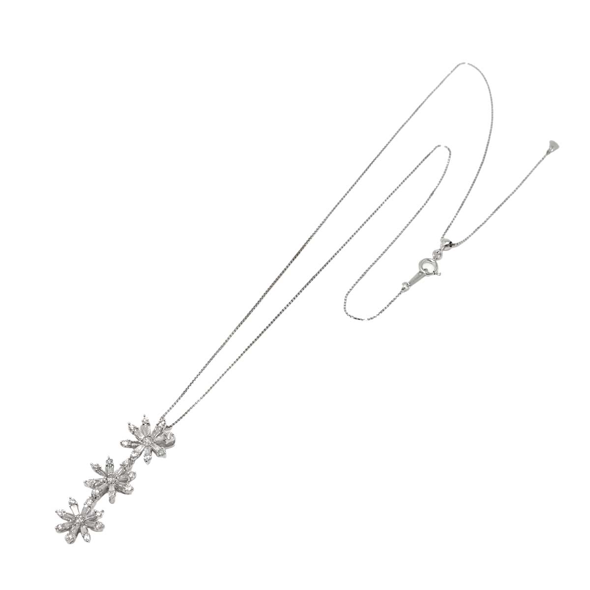 Diamond 1.00ct Necklace 18K WG White Gold 750