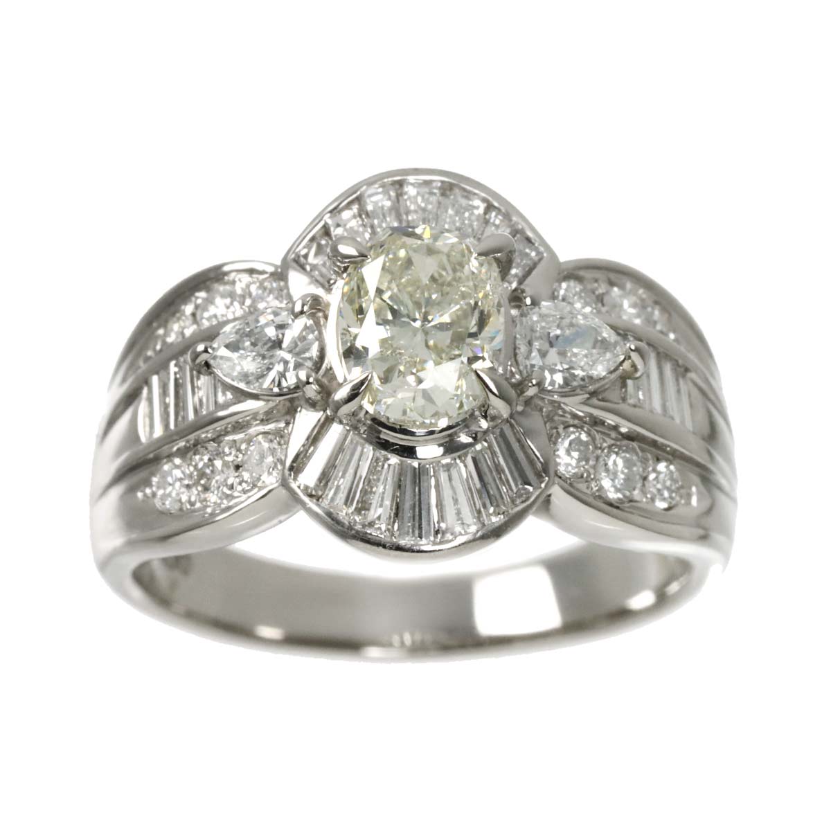 Diamond 0.90ct/1.021ct Ring Pt Platinum size6.75(US)