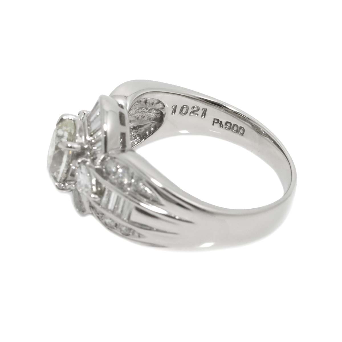 Diamond 0.90ct/1.021ct Ring Pt Platinum size6.75(US)
