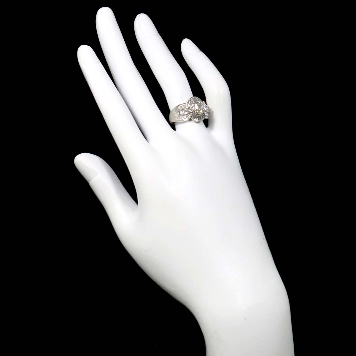 Diamond 0.90ct/1.021ct Ring Pt Platinum size6.75(US)
