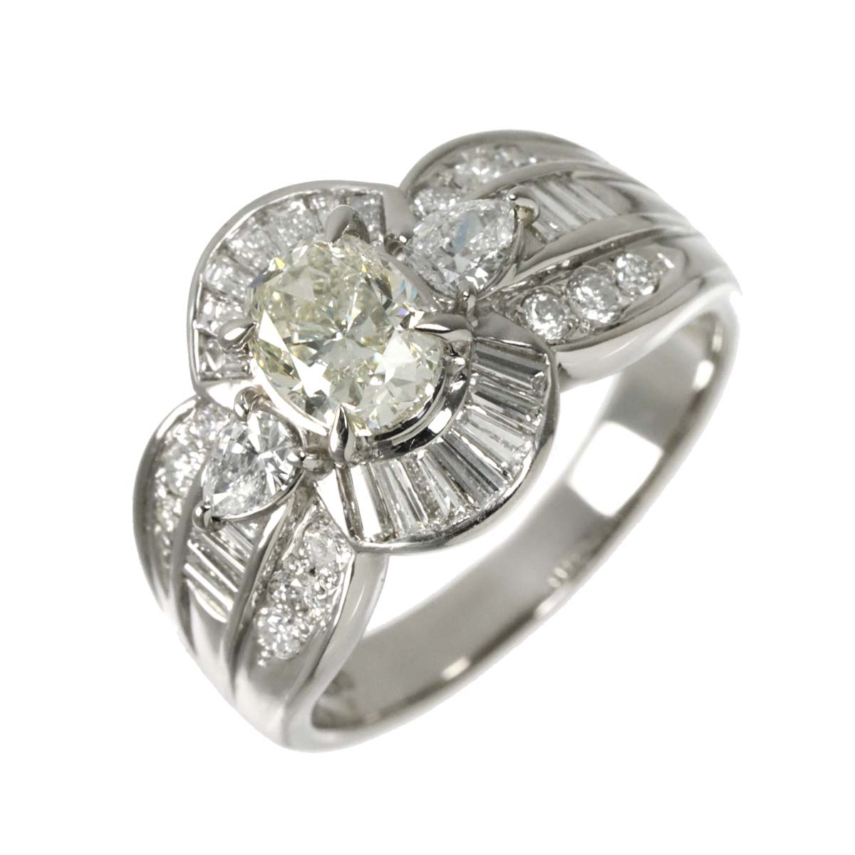 Diamond 0.90ct/1.021ct Ring Pt Platinum size6.75(US)