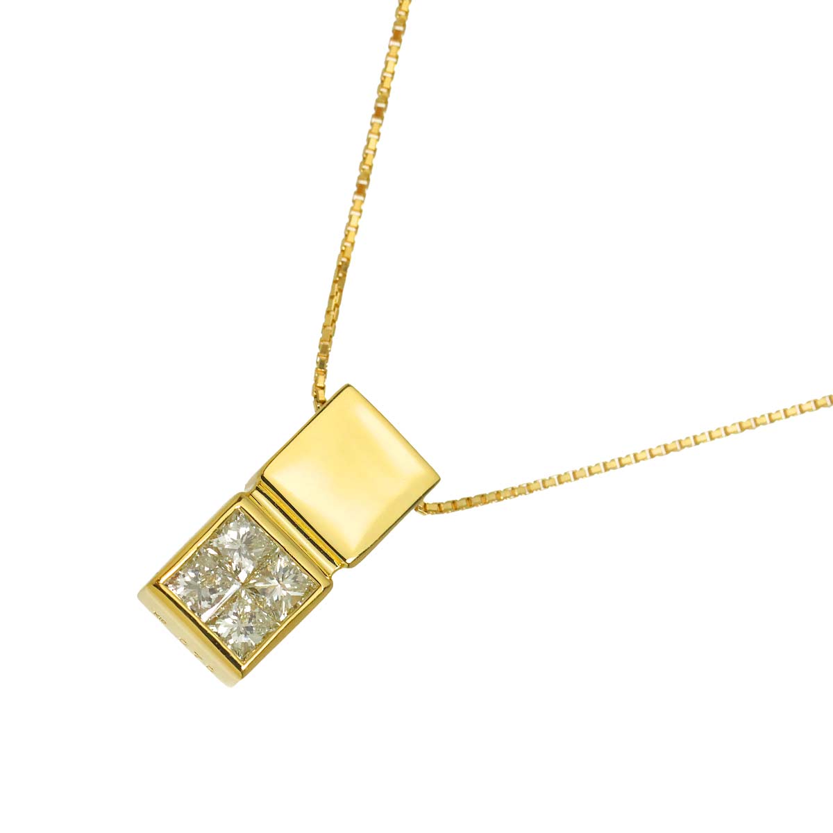 Diamond 0.70ct Necklace 18K K18 YG Yellow Gold 750