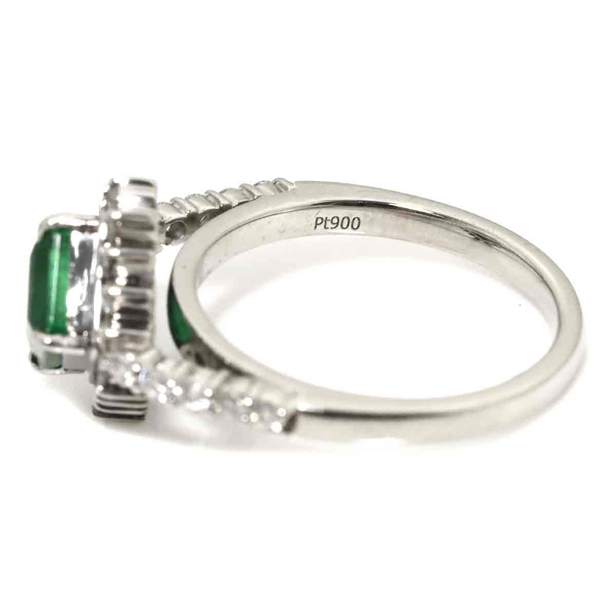 Emerald 0.96ct Diamond 0.32ct Ring Pt Platinum size3.25(US)