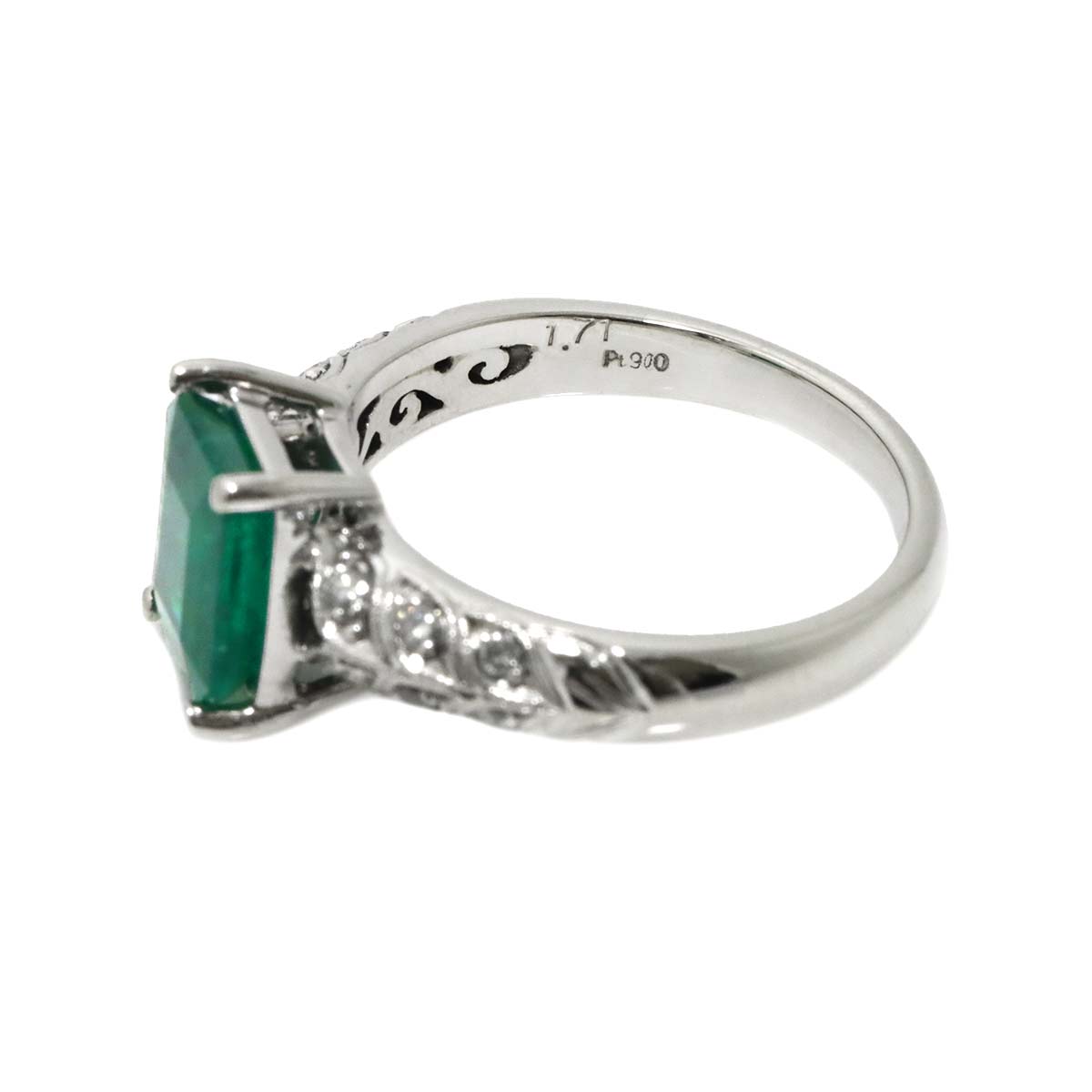 Emerald 1.71ct Diamond 0.15ct Ring Pt Platinum size6(US)