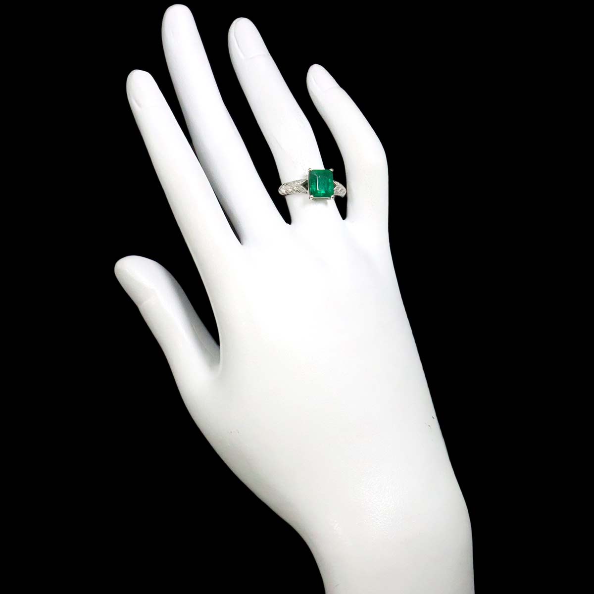 Emerald 1.71ct Diamond 0.15ct Ring Pt Platinum size6(US)