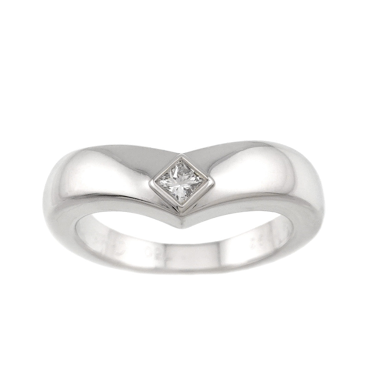 Diamond Ring 18K White Gold 750 size53 6.25-6.5(US)