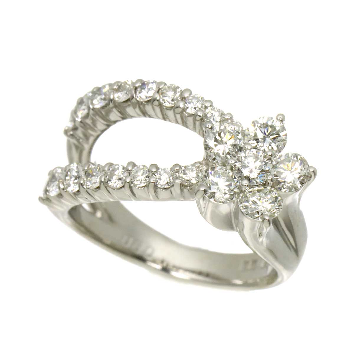 Diamond 0.90ct Ring 18K WG 750 Size3.25(US)